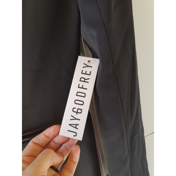 Jay Godfrey Women's Black Mini Tuxedo Dress SZ 0 Winter Whimsy Glam Holiday Chic - Picture 5 of 14